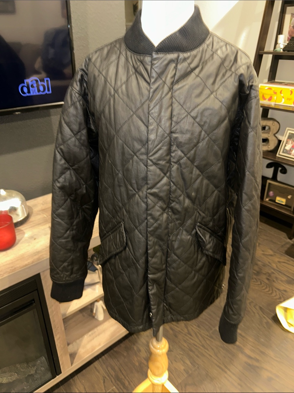 Madewell Quilted Black Bomber Jacket